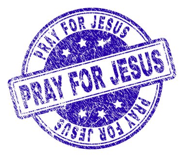 Dokulu grunge Jesus damga mühür için dua