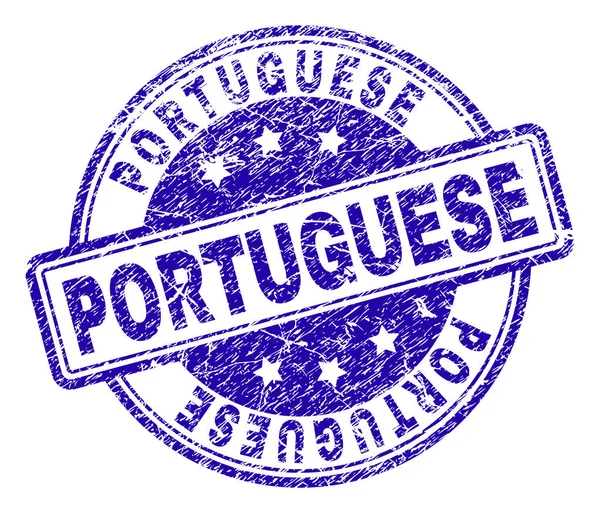 Sceau de PORTUGAIS texturé rayé — Image vectorielle