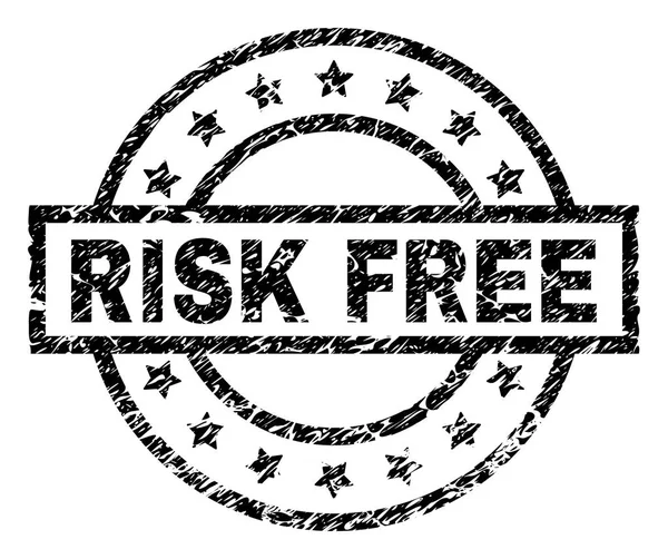 Подряпаний текстурований Risk FREE Stamp Seal — стоковий вектор