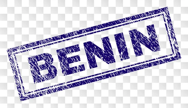 Гранж Бенин Прямоугольная марка — стоковый вектор