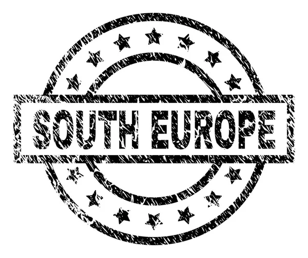 Γδαρμένο ελαστικοποιημένων Νότια Ευρώπη σφραγίδα σφραγίδα — Διανυσματικό Αρχείο