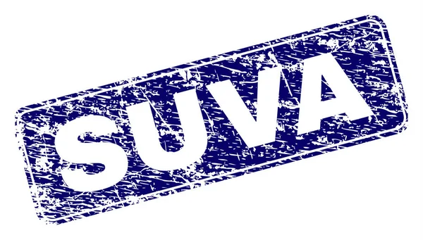 Suva damga mühür doku ile yazdırma. Bir yuvarlatılmış dikdörtgen çerçeve ile mühür şekildir. Mavi vektör kauçuk baskı Suva metin çizilmiş doku ile.