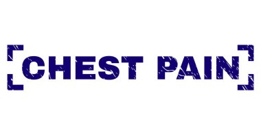 Dokulu göğüs ağrısı damga mühür köşeleri içinde çizik