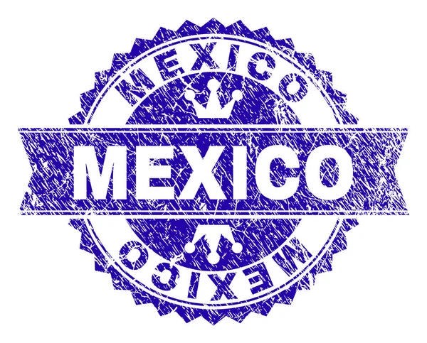 Sello de sello MÉXICO con textura rayada con cinta — Vector de stock