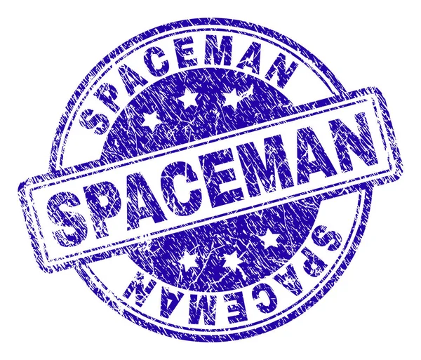 Spaceman Stämpel Tätning Vattenstämpel Med Nöd Konsistens Designad Med Rundade — Stock vektor