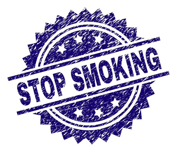 Sello de sello con textura rayada STOP SMOKING — Vector de stock