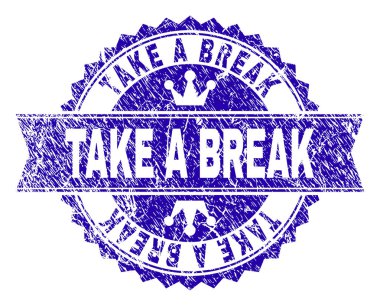 Dokulu grunge almak bir mola damga mühür kurdele ile