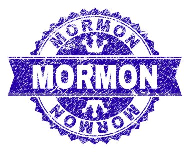 Grunge Mormon damga mühür kurdele ile dokulu