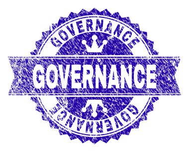 Dokulu yönetişim damga mühür kurdele ile çizik