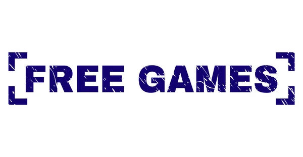 Grunge getextureerde gratis spellen stempel afdichting tussen hoeken — Stockvector
