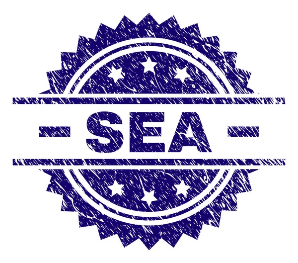 Scratched Textured SEA Stamp Seal — Stock Vector