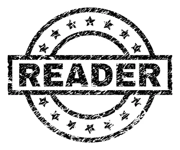 Grunge Textured READER Stamp Seal — Stock Vector