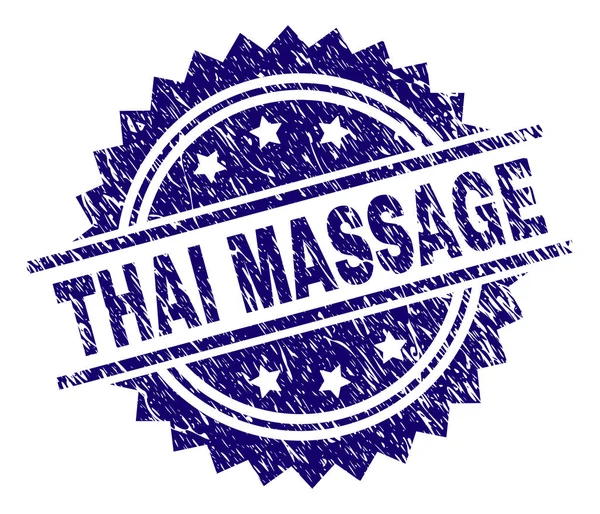 Gekraste getextureerde Thaise Massage stempel-zegel — Stockvector