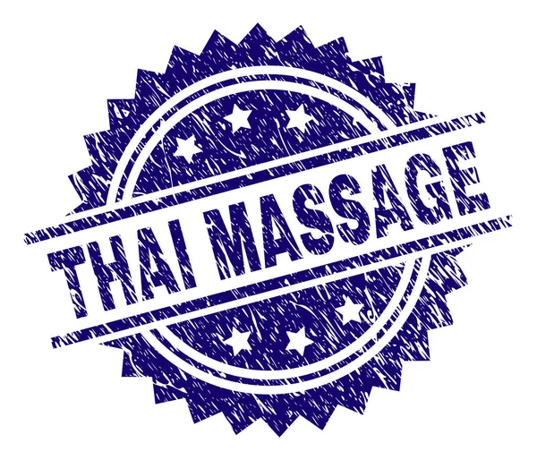 Подряпана текстура THAI MASSAGE штамп ущільнення — стоковий вектор