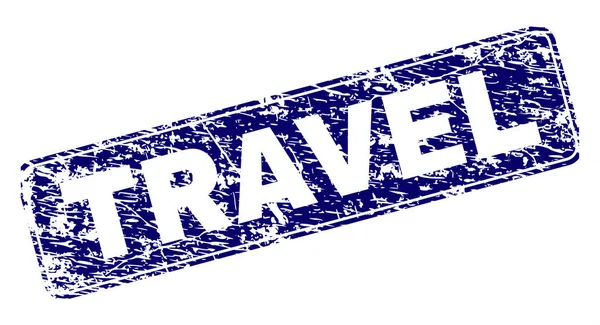 Grunge TRAVEL Sello de rectángulo redondeado enmarcado — Vector de stock