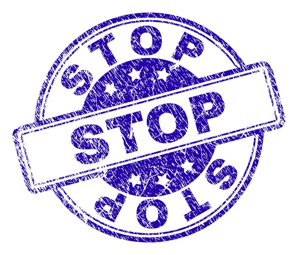 Dokulu Stop damga mühür çizik — Stok Vektör