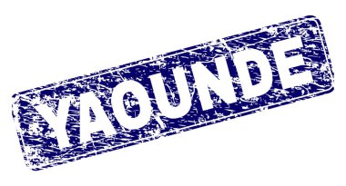 Yuvarlatılmış dikdörtgen damga grunge Yaounde çerçeveli