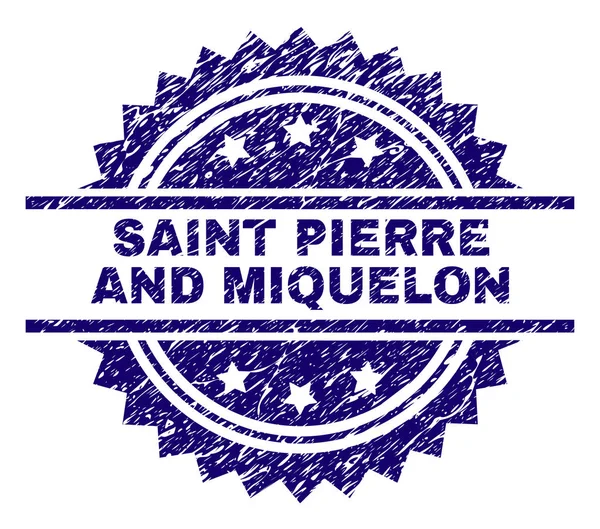 Sello de sello texturizado rayado SAINT PIERRE Y MIQUELON — Archivo Imágenes Vectoriales