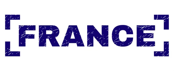 Sceau FRANCE texturé rayé dans les coins — Image vectorielle