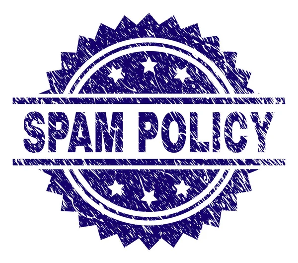 Grunge texturierte Spam Policy Stempel Siegel — Stockvektor