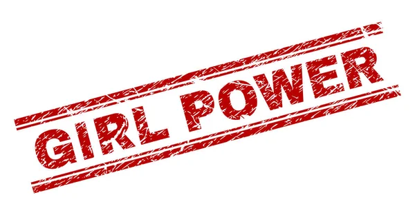 Sigillo francobollo GIRL POWER strutturato graffiato — Vettoriale Stock