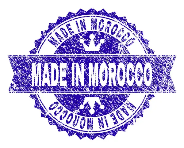 Grunge Texturizado HECHO EN Sello de sello MARRUECOS con cinta — Vector de stock