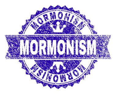 Dokulu Mormonism damga mühür kurdele ile çizik