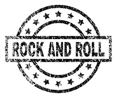 Dokulu Rock And Roll damga mühür çizik