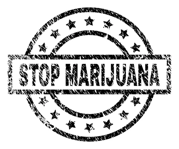 Grunge texturált Stop marihuána pecsétbélyeg — Stock Vector