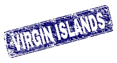 Yuvarlatılmış dikdörtgen damga çizilmiş Virgin Adaları çerçeveli
