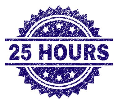 Dokulu 25 saat damga mühür grunge