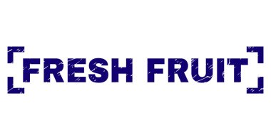 Grunge Textured FRESH FRUIT Stamp Seal Inside Corners