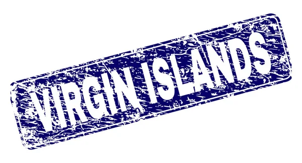Yuvarlatılmış dikdörtgen damga çizilmiş Virgin Adaları çerçeveli