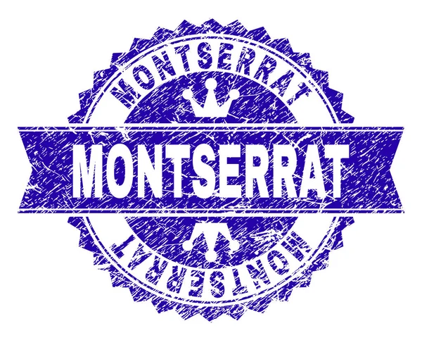 Grunge Montserrat damga mühür kurdele ile dokulu