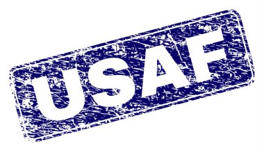 Scratched USAF Framed Rounded Rectangle Stamp