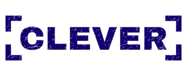 Scratched Textured CLEVER Stamp Seal Inside Corners