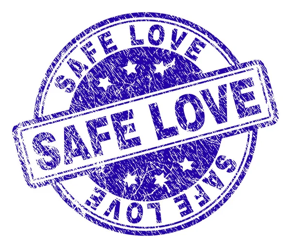 Safe Love Stamp Seal Imprint Grunge Texture Designed Rounded Rectangles — Stock Vector