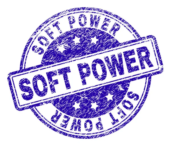 Grunge Texturé SOFT POWER Stamp Seal — Image vectorielle