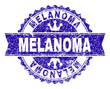 Grunge Melanom damga mühür kurdele ile dokulu