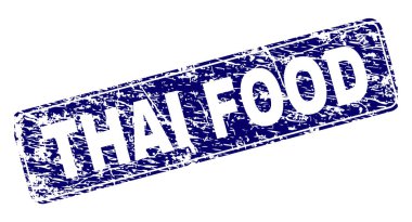 Yuvarlatılmış dikdörtgen damga grunge Tay gıda çerçeveli