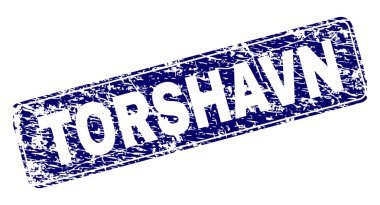 Yuvarlatılmış dikdörtgen damga grunge Torshavn çerçeveli