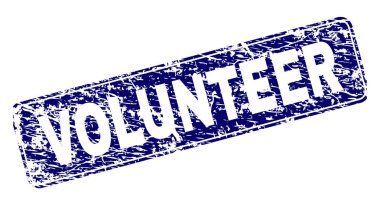 Yuvarlatılmış dikdörtgen damga grunge gönüllü çerçeveli