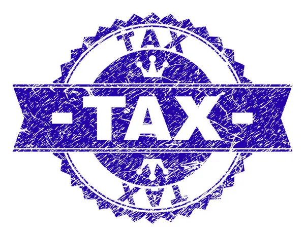 Selo texturizado riscado do selo do TAX com fita —  Vetores de Stock