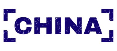 Dokulu Çin damga mühür köşeleri içinde çizik