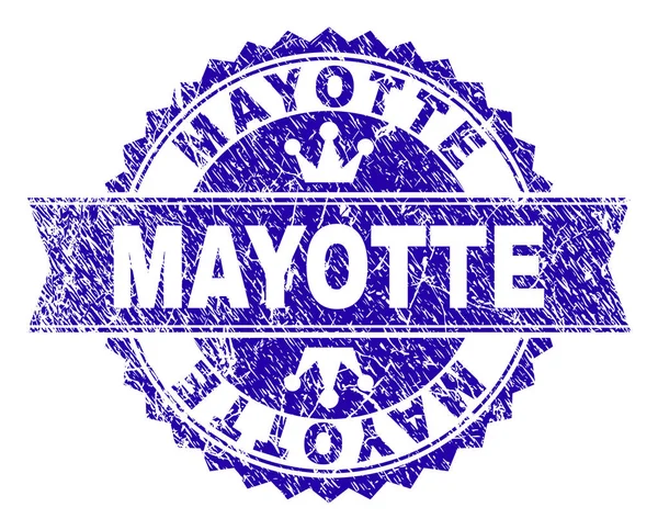 Dokulu Mayotte damga mühür kurdele ile çizik