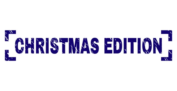 Dokulu Christmas Edition damga mühür köşeler arasında çizik — Stok Vektör