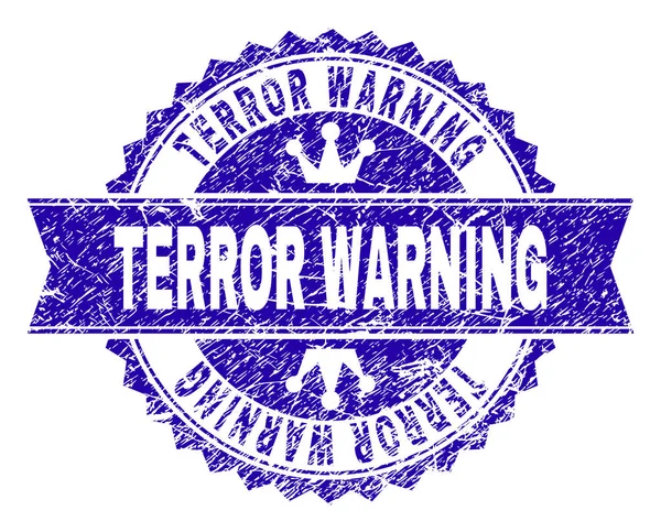 Sceau d'avertissement TERRORE texturé rayé avec ruban — Image vectorielle