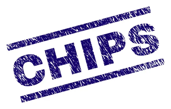 Sello de sello de CHIPS con textura rayada — Vector de stock