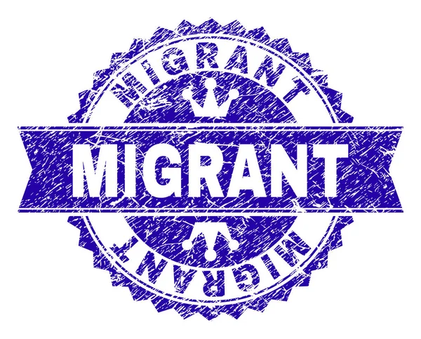 Grunge göçmen damga mühür kurdele ile dokulu