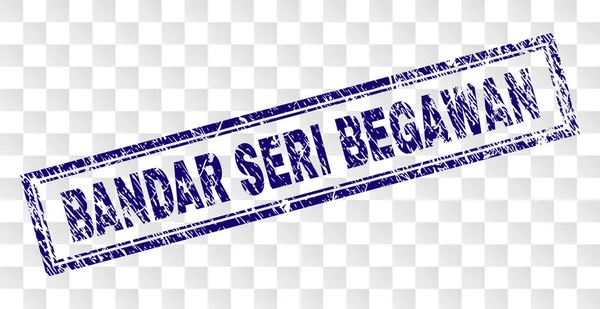 Porysowany Bandar Seri Begawan prostokąt stempel — Wektor stockowy